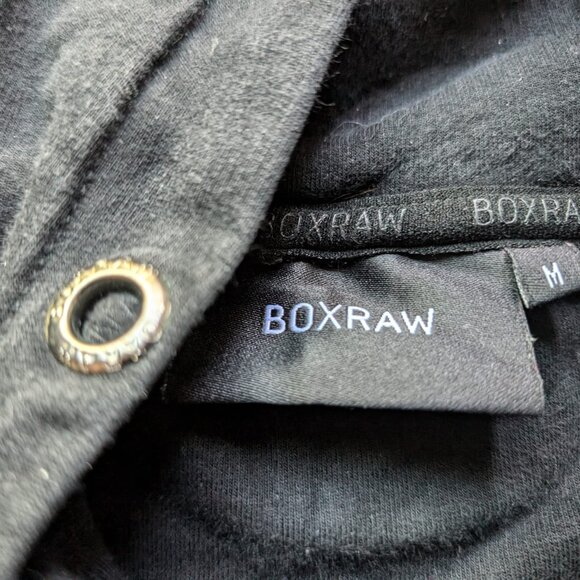 BOXRAW Lineal Oversized Hoodie • Size M • Black stretch fleece - Picture 2 of 10